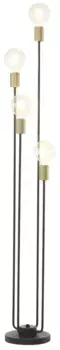 Торшер Leonique "Jarla", 4 лампочки, торшер с цоколями золотого/черного цвета, высота 137 см 20 см, Рост: 137 см, черный/золотой