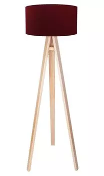 Торшер Licht-Erlebnisse AIMEE цвет kiefer/bordeaux rot/silber