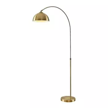 Торшер Lindby (дуговая лампа) "Леннарт" в бронзе из металла, золото
