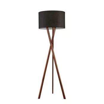 Торшер Lucande Tripod 'Auriane' черного цвета из текстиля, черный