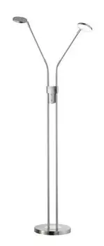 Торшер, Луна | 2x светодиода 6,0 Вт вкл. никелированный матовый, высота 150 см, диммируемый CCT Fischer-Honsel