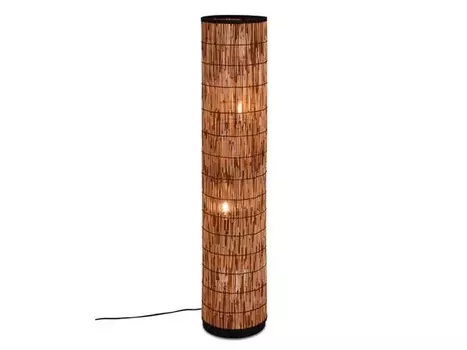 Торшер MeineWunschleuchte Lampenschirm Rattan Natur цвет beige/schwarz/braun