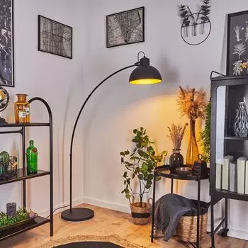 Торшер »Nemoli« ретро, абажур, золото/черный, металл 25см hofstein