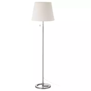 Торшер, никелированный/белый NYFORS IKEA
