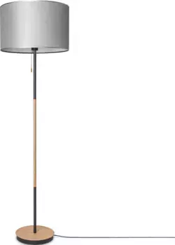 Торшер Paco Home "EKO CANVAS UNI COLOR", лампа E27 | без лампочки, тканевый абажур для гостиной Skandi Торшер E27 монохромный тканевый светильник 45,5 см, Рост: 157 см, серый
