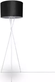 Торшер Paco Home "Kate uni Color", лампа E27 | без лампочки, торшер-тринога для гостиной, велюр, высота 177,5см, филигрань E27 Рост: 177,5 см, черный