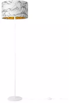 Торшер Paco Home "Kraft 525", 1 лампочка, лампочка E27 | без лампочки, гостиная спальня E27 мрамор дизайн камня серый белый 38 см, Рост: 144 см, белый