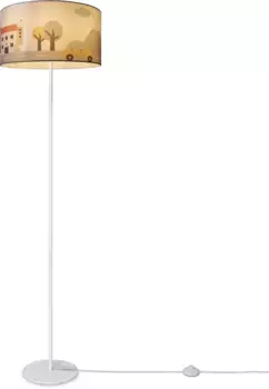 Торшер Paco Home "Luca Capri", лампа E27 | без лампочки, детская лампа, торшер, тканевый абажур, детская комната, пожарная часть 38 см, Рост: 144 см, белый