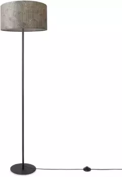 Торшер Paco Home "Luca Pillar", лампа E27 | без лампочки, с тканевым абажуром, торшер, лампа для чтения в гостиной, современный винтаж, E27 38 см, Рост: 144 см, черный