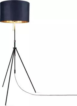 Торшер Paco Home "Naomi uni Color", лампа E27 | без лампочки, регулировка высоты в гостиной от 121,5 до 176,5 см, велюровый переключатель Рост: 176,5 см, черный