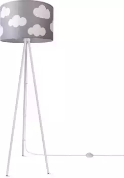 Торшер Paco Home "Trina Cosmo", лампа E27 | без лампочки, торшер, детская комната, тканевый абажур, игровая комната, облака, пастель Рост: 148,5 см, белый