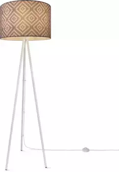 Торшер Paco Home "Trina Stella", лампа E27 | без лампочки, штатив, современный тканевый абажур, винтажный дизайн, текстильная гостиная Рост: 148,5 см, белый