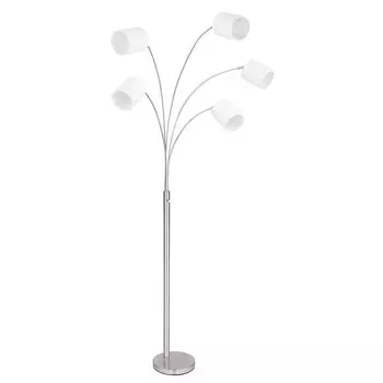 Торшер, подвижные плафоны, песочный цвет, H 204 см etc-shop, серебро