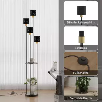 Торшер Puluomis, черный