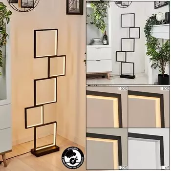 Торшер »Quadri« с регулируемой яркостью из металла черного цвета hofstein