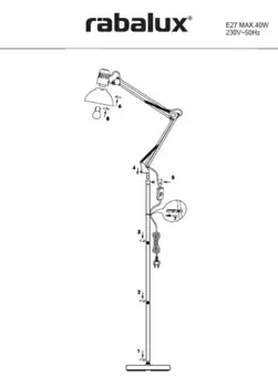 Торшер Rabalux, белый