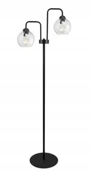 Торшер с 2 источниками света, стеклянные плафоны, светодиод, 2x E27 kiki design, прозрачный