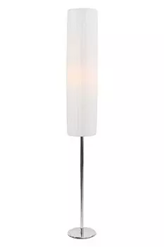 Торшер SalesFever 110 см круглый | Плиссированный абажур из латекса | Каркас из нержавеющей стали | Ш 14 x Г 14 x В 110 см | белый