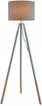 Торшер SalesFever "Dace", 1 лампочка, лампочка E27 | без лампочки, штатив на трёх ножках, скандинавский дизайн 42 см, Рост: 154 см, серый