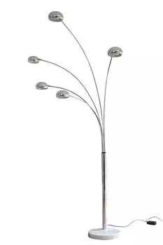 Торшер SalesFever Five Fingers 210 см | подвижные рычаги | основание из настоящего мрамора | Ш 150 x Г 38 x В 205 см | хром, серебро