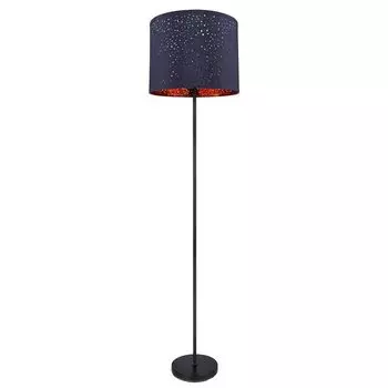 Торшер Smart LED, текстильный синий, медный цвет, H 160 см Globo Lighting, черный