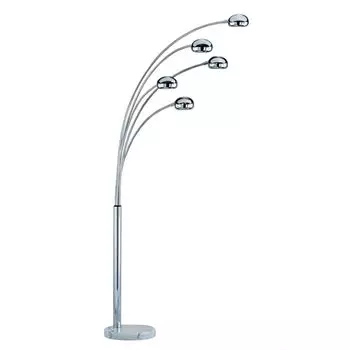 Торшер современный хром белый металл с выключателем E14 5-ламповый торшер для гостиной Licht-Erlebnisse, мультиколор