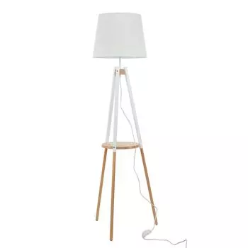 Торшер Современный скандинавский "Vaio" Торшер из белого дерева и ткани для гостиной Licht-Erlebnisse, мультиколор