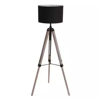 Торшер Steinhauer Triek 1-лампочка матовый черный с серым деревом 75x75см