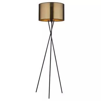 Торшер светодиодный, текстильный, 3 ножки, золотистый, черный, В 159 см Globo Lighting, золото