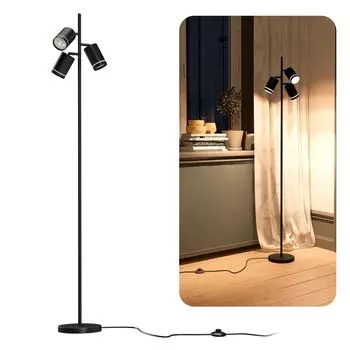 Торшер TAVIRA с 3 лампами и вращающимися головками, включая 3 лампы GU10 2 Вт, количество: 1 шт. Linovum