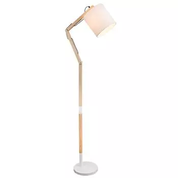 Торшер, текстильное белое дерево, подвижные соединения, В 172 см Globo Lighting, коричневый
