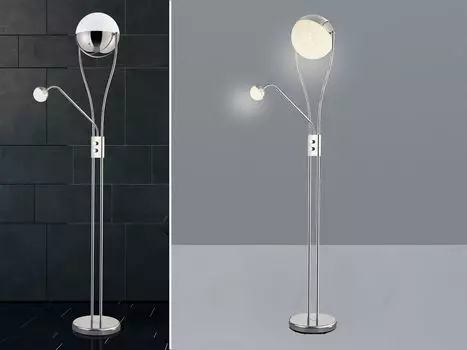 Торшер Trio LED хромированный и прозрачный 22Вт 2000лм, белый