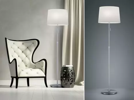 Торшер Trio Lyon, матовый никель E27, 3 лампы, серебро