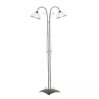 Торшер загородный дом рустик "Антика" латунь белое стекло металл 2-ламповый торшер гостиная Licht-Erlebnisse, мультиколор