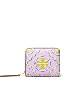 Tory Burch бумажник с тисненой монограммой, фиолетовый