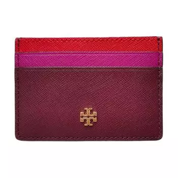 TORY BURCH Держатель для карт из коровьей кожи, стандартный, женский, фуксия