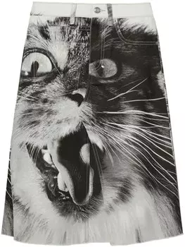 Tory Burch джинсовая юбка с фотопринтом, белый