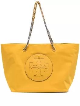 Tory Burch Ella logo-patch tote bag, желтый
