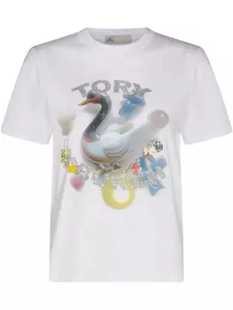 Tory Burch футболка с логотипом, белый