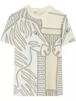 Tory Burch футболка с принтом, нейтральный цвет
