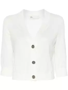 Tory Burch хлопковый кардиган с выгравированным логотипом, белый