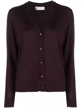 Tory Burch кардиган тонкой вязки с V-образным вырезом, красный