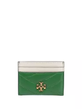 Tory Burch картхолдер Kira с узором шеврон, зеленый