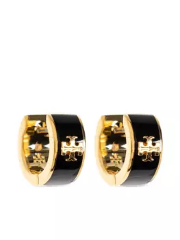 Tory Burch Kira эмалевые серьги-кольца Huggie Hoop, золотой