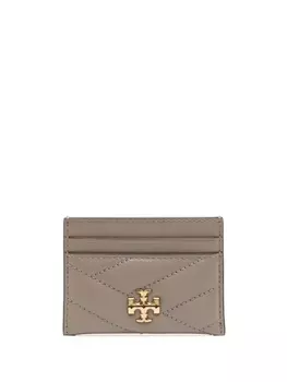 Tory Burch Kira chevron-quilted leather cardholder, коричневый