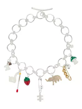 Tory Burch колье с подвеской, серебряный