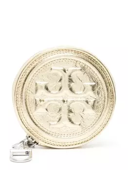 Tory Burch кошелек Fleming с эффектом металлик, золотистый