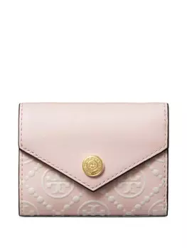 Tory Burch кошелек-конверт с монограммой, розовый