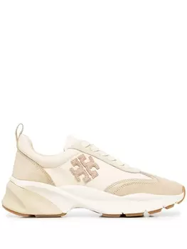 Tory Burch кроссовки Good Luck с нашивкой-логотипом, нейтральный цвет