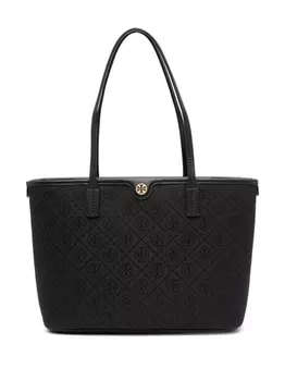 Tory Burch маленькая сумка-тоут с монограммой, черный